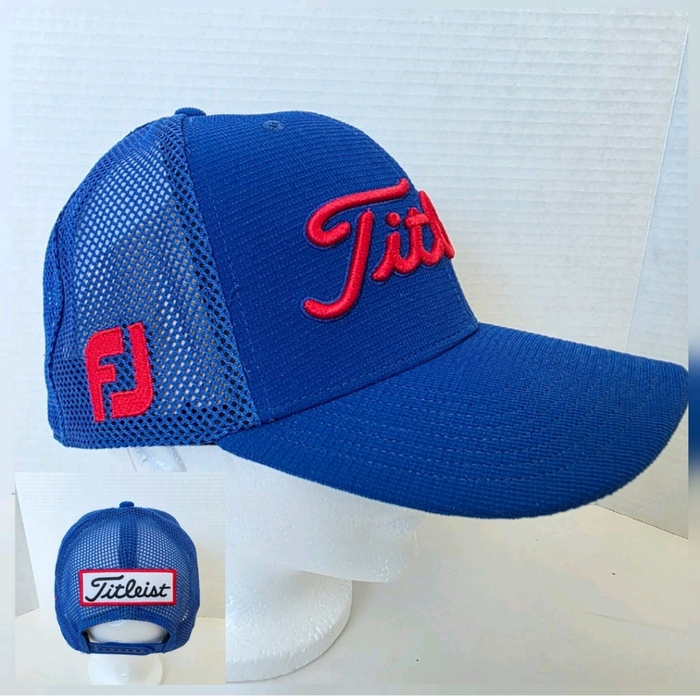NWOT Titleist FJ ProV1 Snapback Hat Golf Blue Red